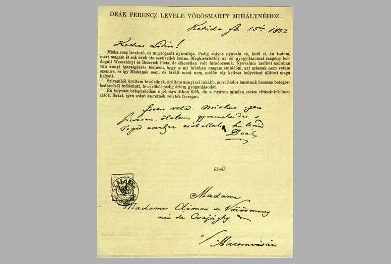 Dek Ferencz levele Vrsmarty Mihlynhoz